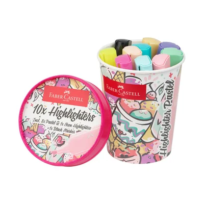Highlighters Faber-Castell 1546 Ice Cream, pastel colors, set of 10