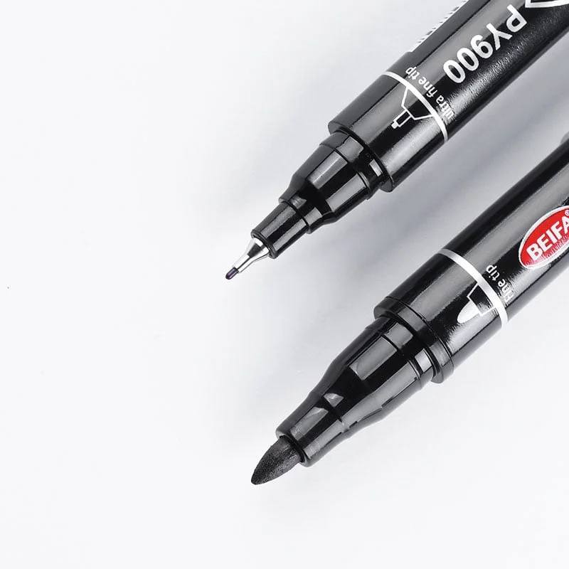Beifa Permanent marker PY900, double, 0.5 - 2 mm, black