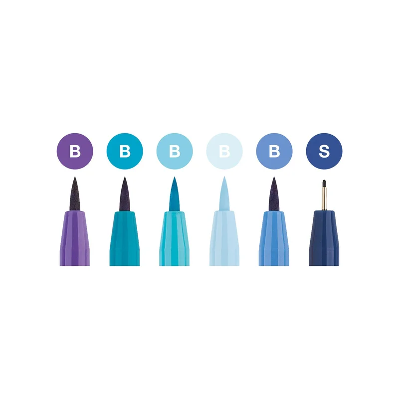 Faber-Castell Brush marker Pitt Artist Creative, 6 blue colors