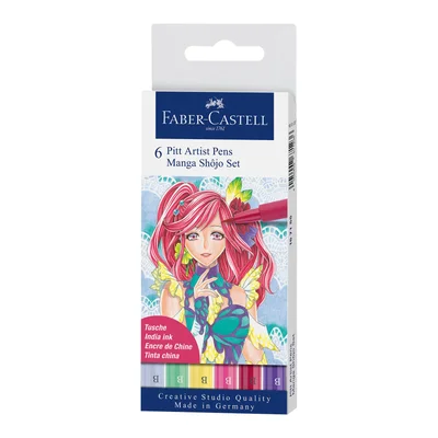 Faber-Castell Marker Pitt Manga Shojo, set of 6
