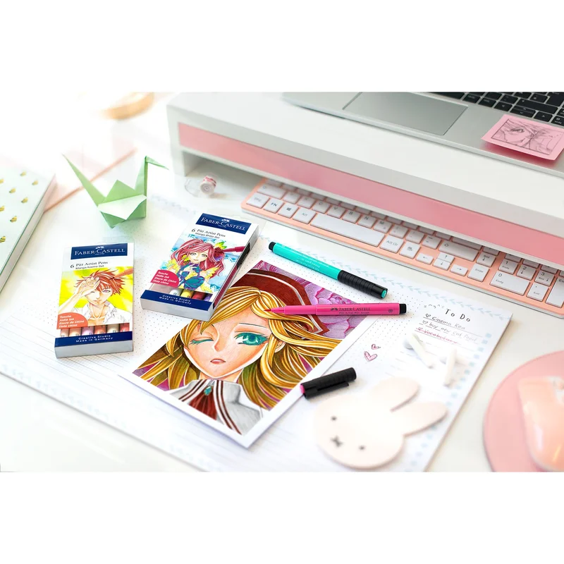 Faber-Castell Marker Pitt Manga Shojo, set of 6