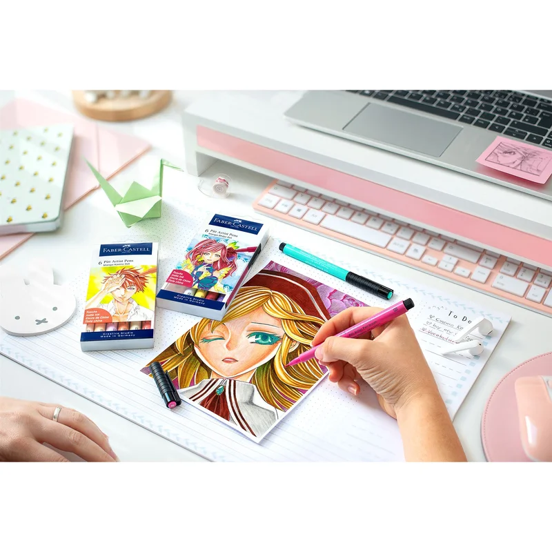 Faber-Castell Marker Pitt Manga Kaoiro, 6 pcs