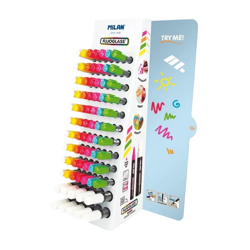 Milan Display Fluoglass, with 96 Markers, Assorted