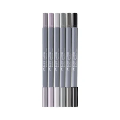 Faber-Castell Маркер Goldfaber A.Dual, сив, 6 броя