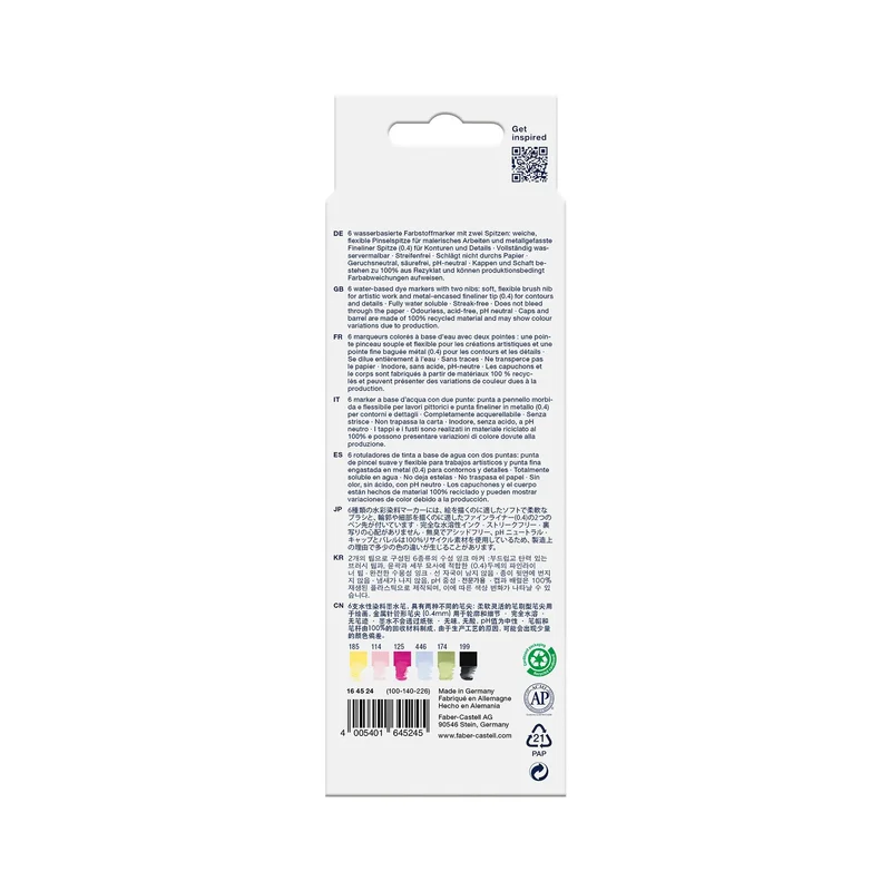 Faber-Castell Marker Goldfaber A.Dual, lettering, 6 pcs