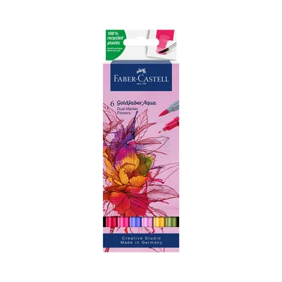 Faber-Castell Goldfaber A.Dual Markers, flowers, 6 pieces