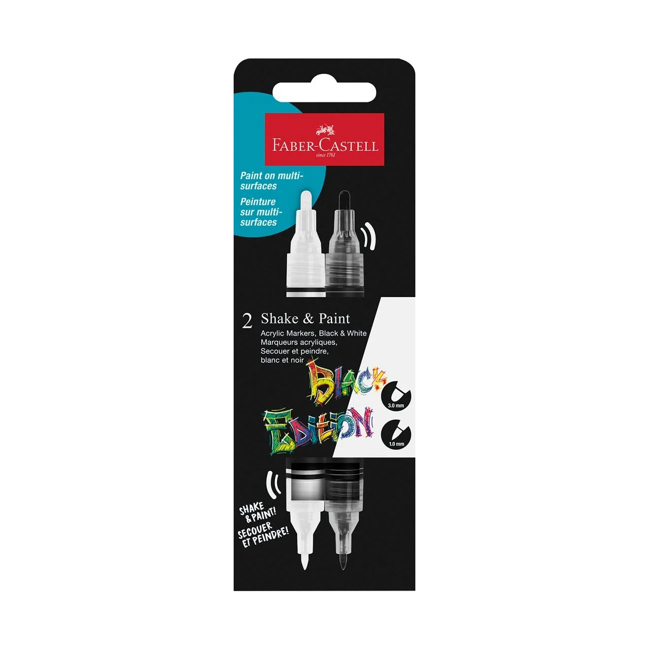 Faber-Castell Acrylic marker Black Edition, black and white