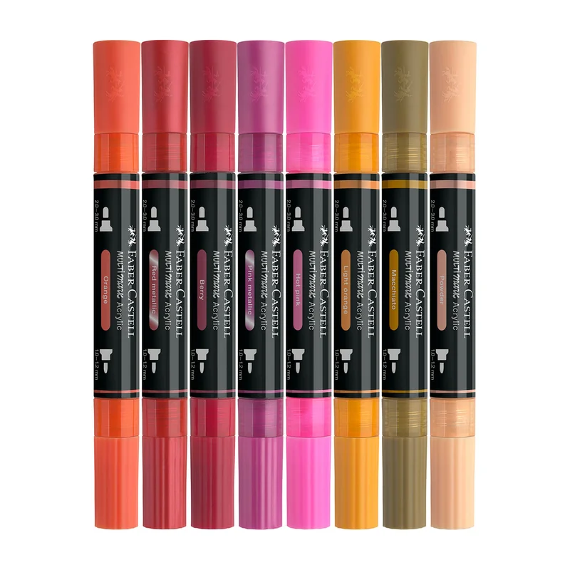 Faber-Castell Акрилен маркер Multimark Flame, 6+2 броя
