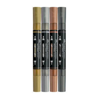 Faber-Castell Акрилен маркер Multimark Metallic, 4 цвята