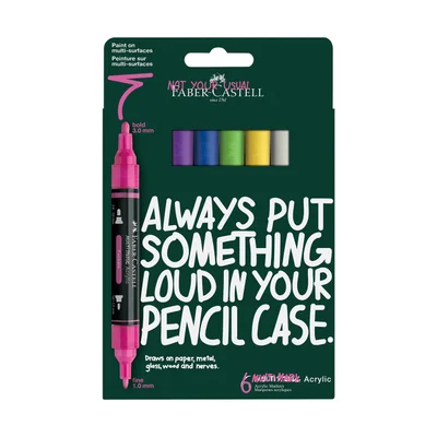 Faber-Castell Акрилен маркер Multimark Vibrant, 6 цвята