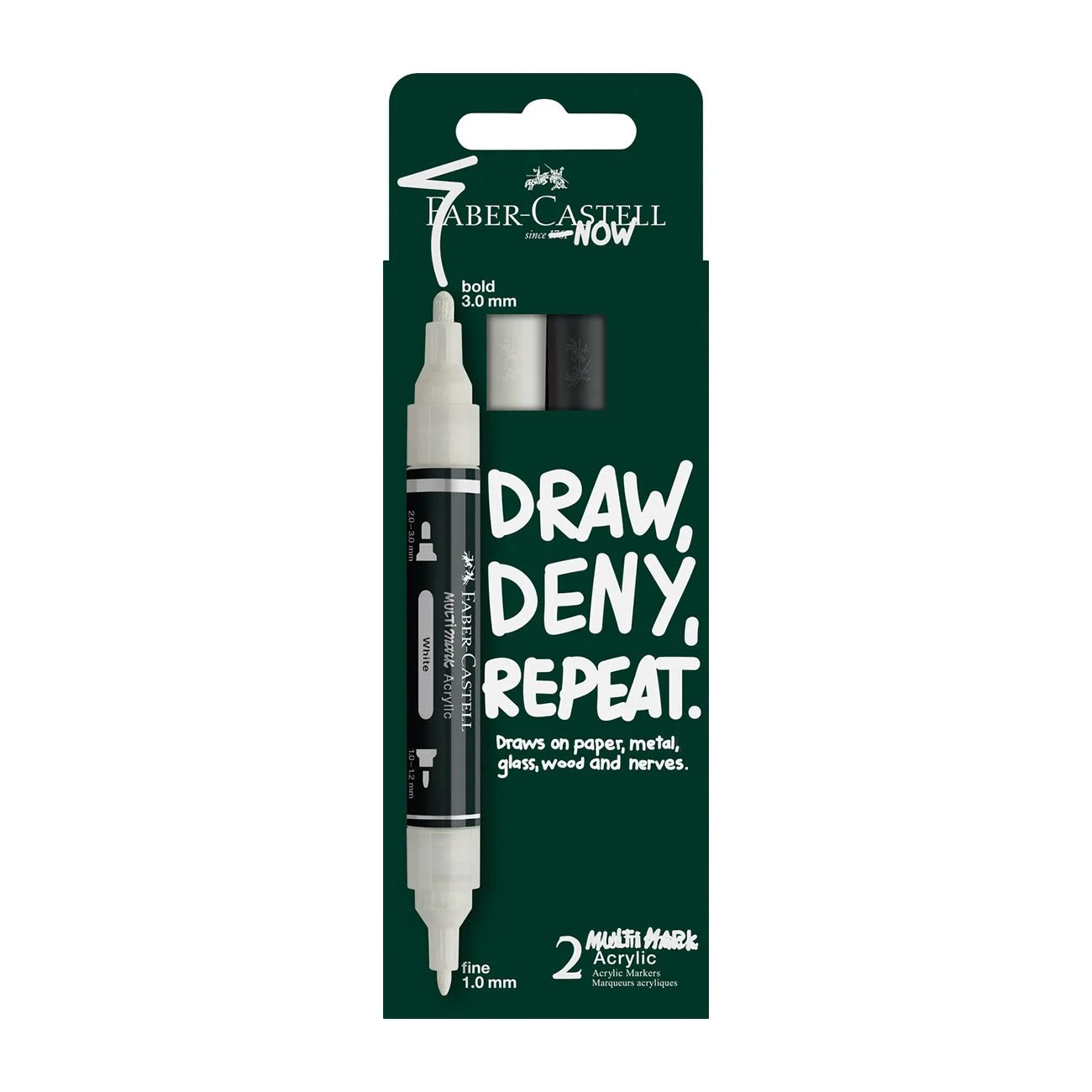 Faber-Castell Акрилен маркер Multimark, бял и черен