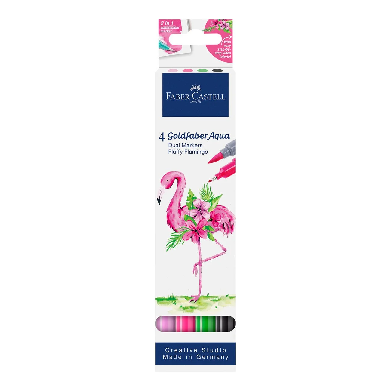 Markers Faber-Castell Goldfaber Aqua Dual, Flamingo, set of 4