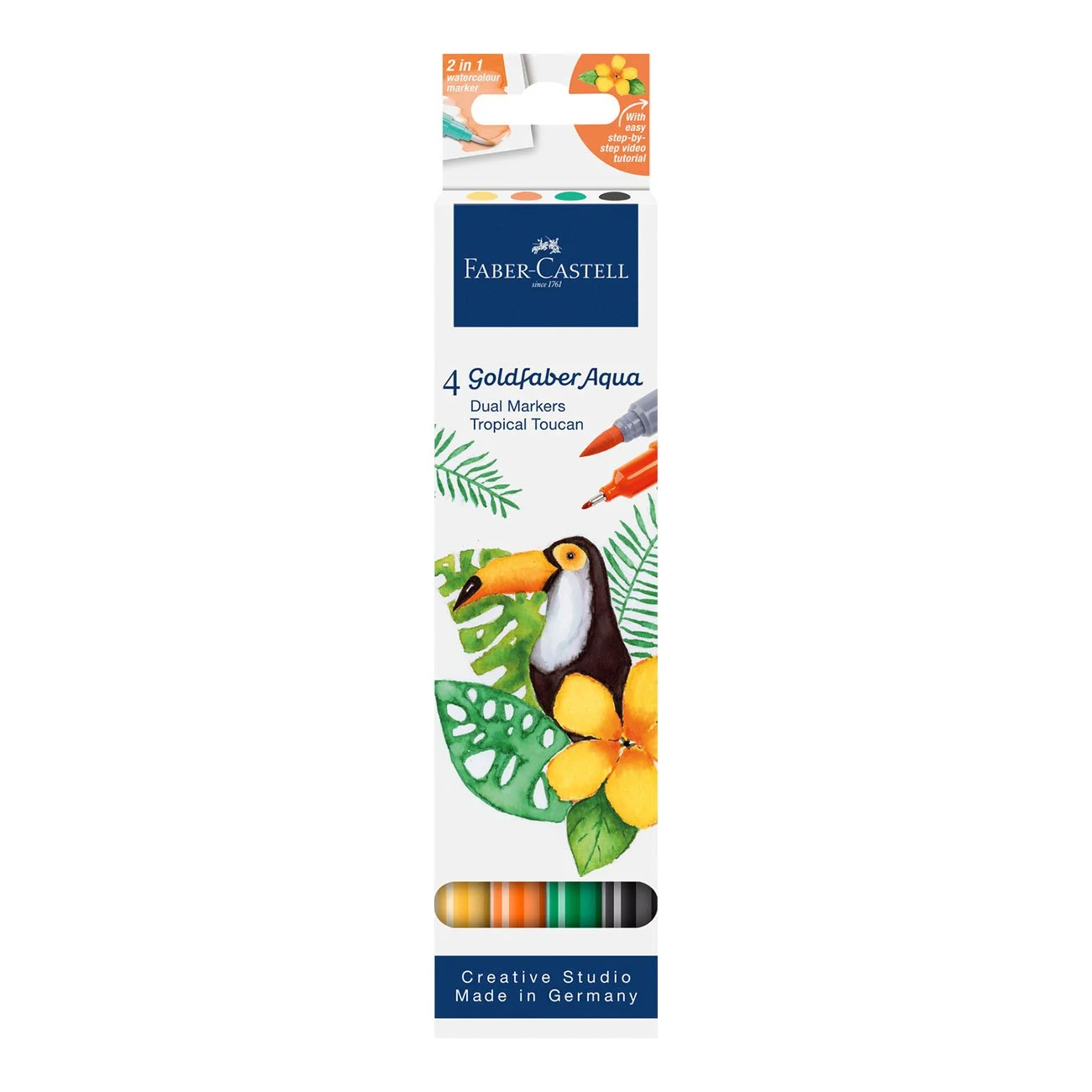 Markers Faber-Castell Goldfaber Aqua Dual, Toucan, set of 4