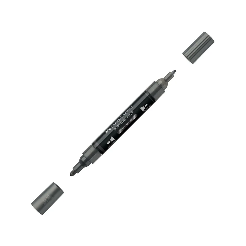 Faber-Castell Акрилен маркер Multimark, № 297, стоманен металик
