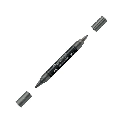 Faber-Castell Акрилен маркер Multimark, № 297, стоманен металик