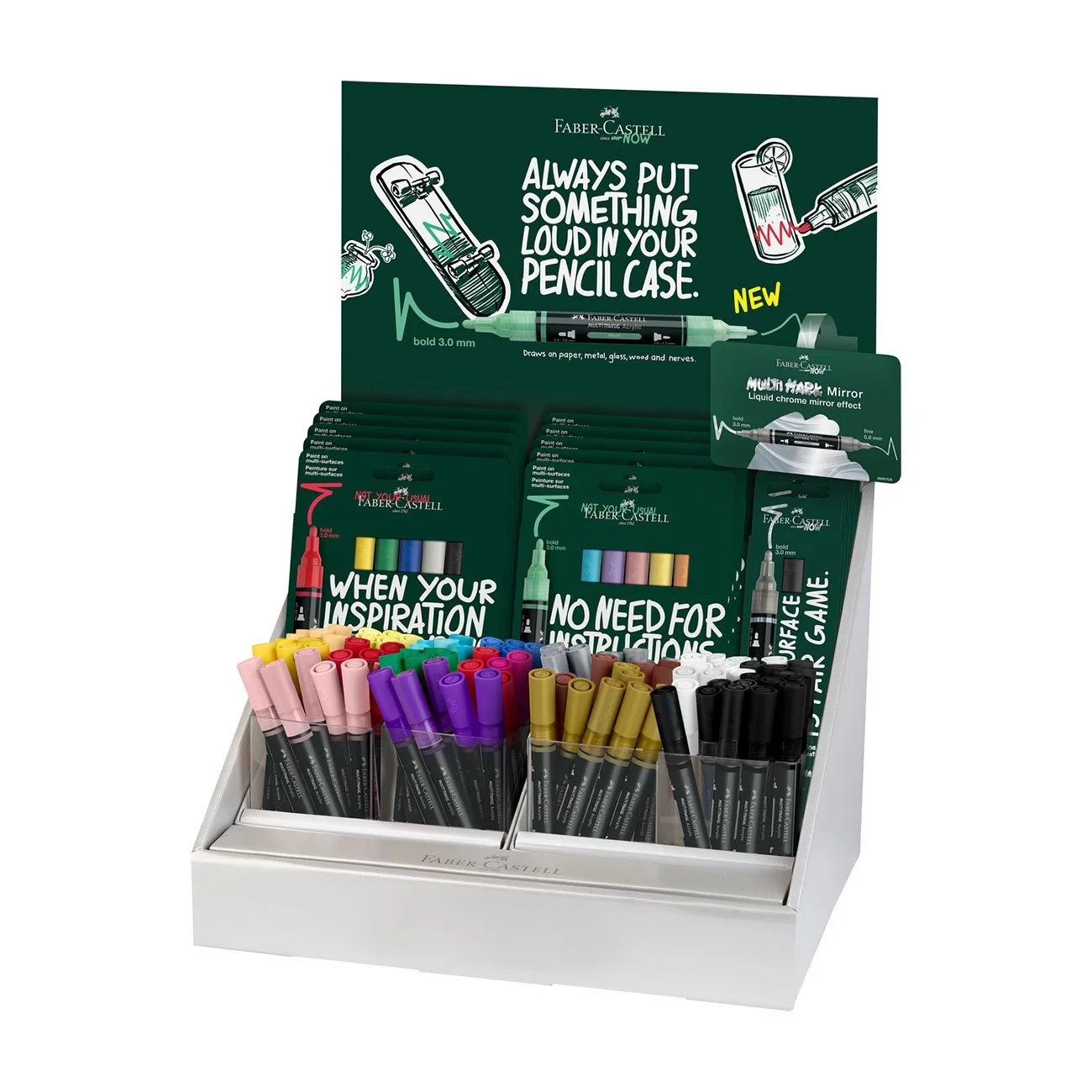 Faber-Castell Дисплей за акрилни маркери Multimark - Family