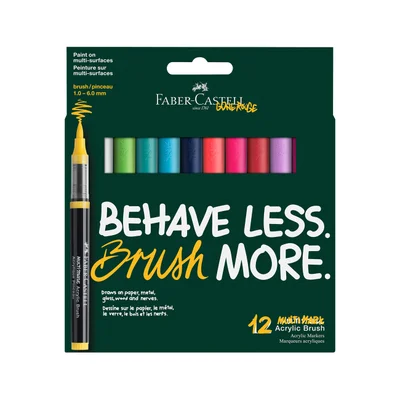 Faber-Castell Маркер-четка Multimark Dopamin, акрилен, 12 броя