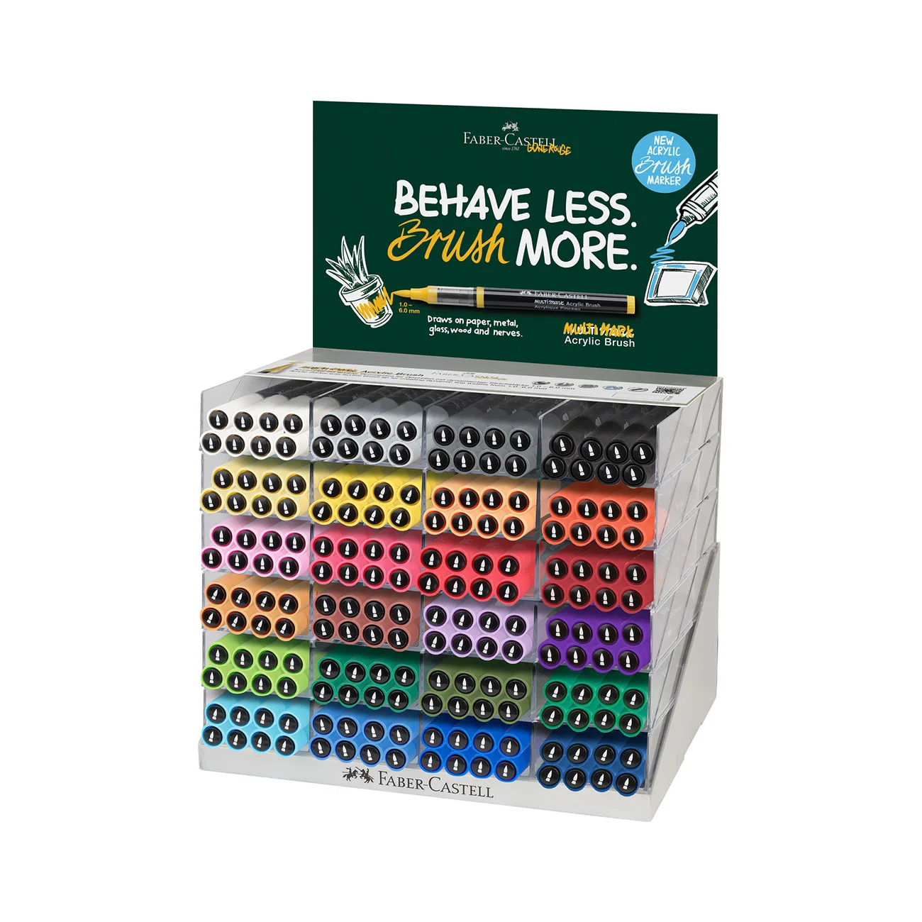 FABER-CASTELL MULTIMARK ACRYLIC BRUSH MARKERS 192 PCS DISPLAY