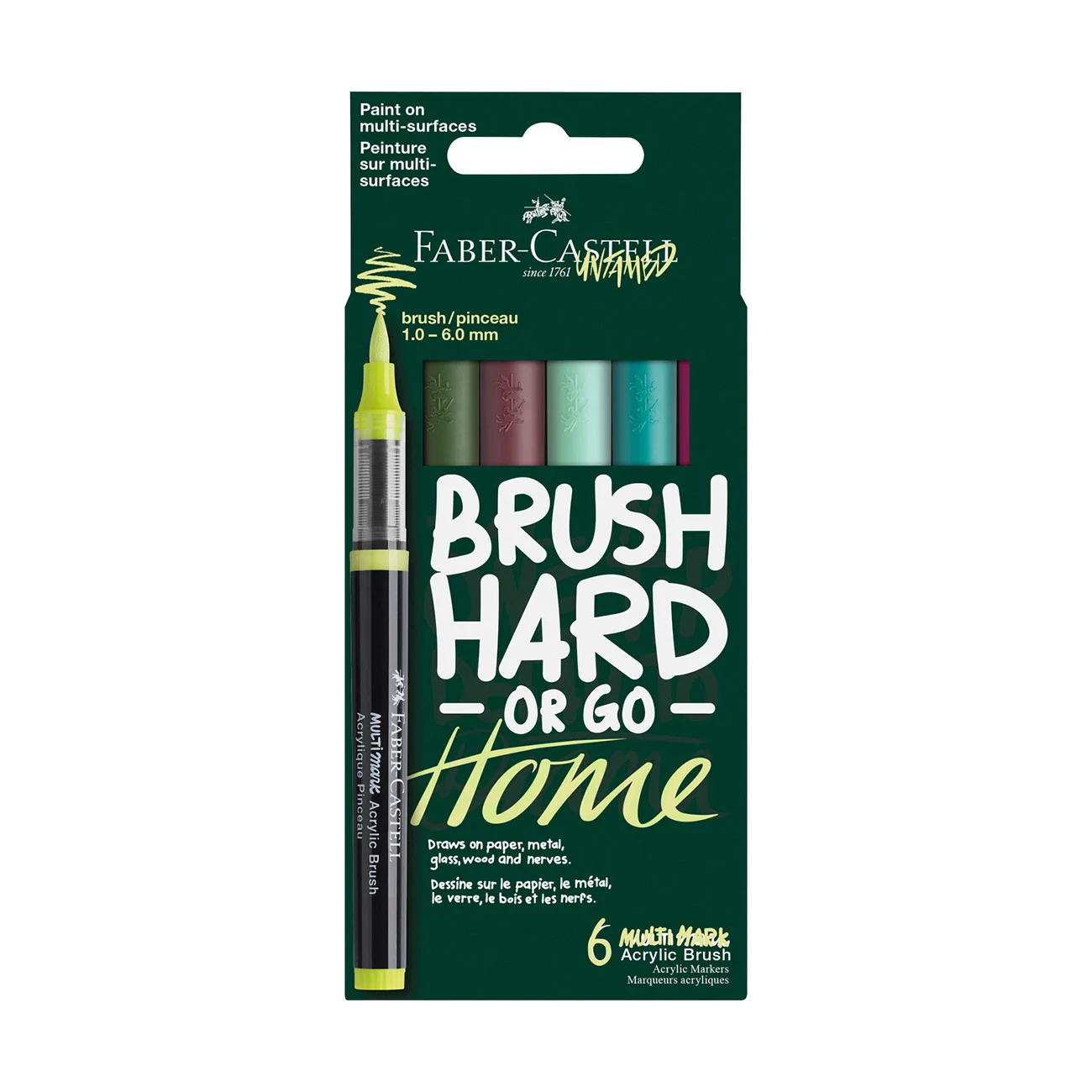 FABER-CASTELL MULTIMARK ACRYLIC BRUSH MARKERS 6 PCS COTY