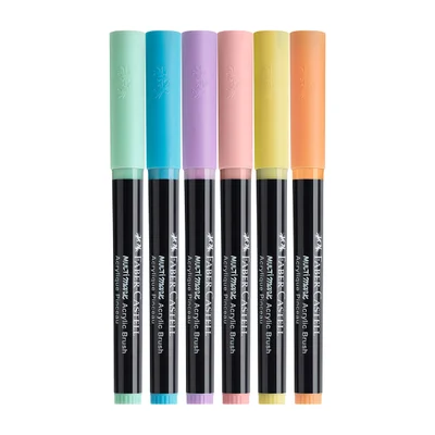 Faber-Castell Маркер-четка Multimark Pastel, акрилен, 6 броя