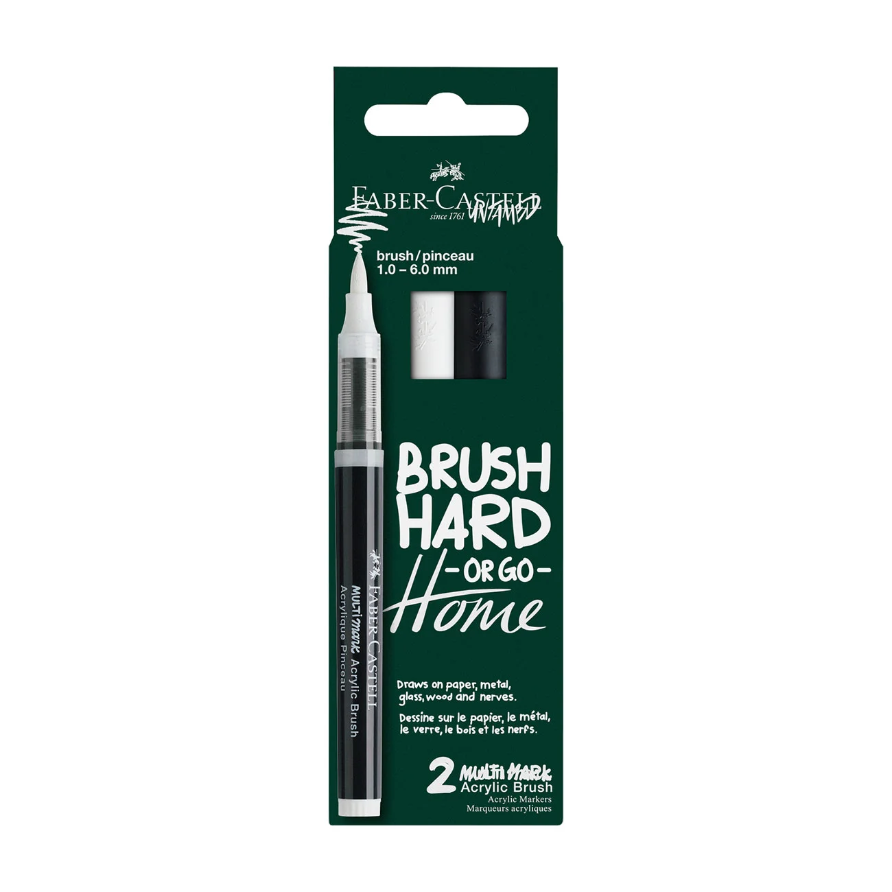 Faber-Castell Маркер-четка Multimark, акрилен, бял и черен