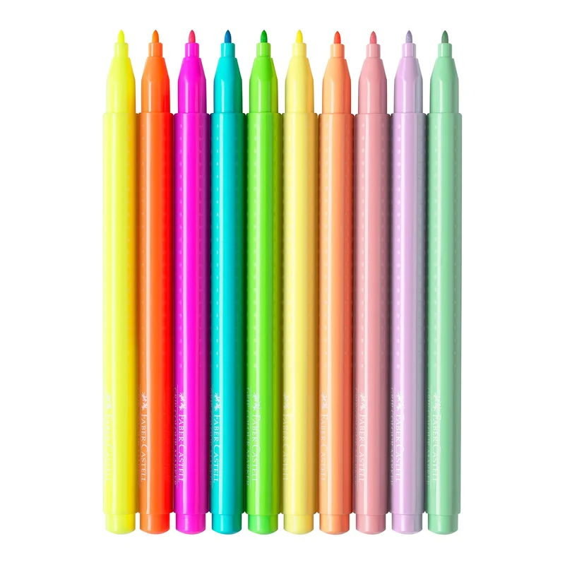 Faber-Castell Felt-tip Pens Grip, 5 neon + 5 pastel