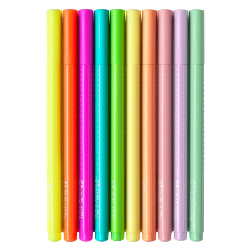 Faber-Castell Felt-tip Pens Grip, 5 neon + 5 pastel