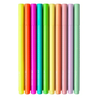 Faber-Castell Felt-tip Pens Grip, 5 neon + 5 pastel