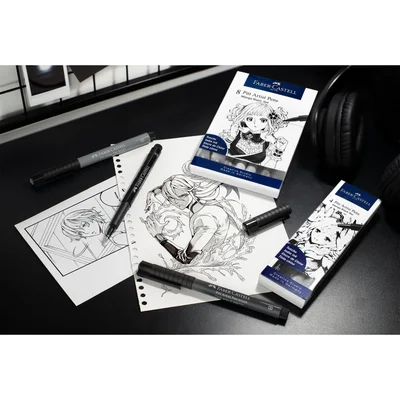 Faber-Castell Тънкописец Pitt Artist Pen, Drawing Manga, 4 броя (XS, F, S, B)