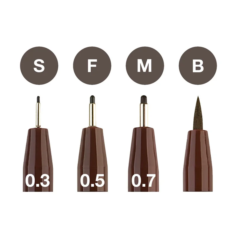 Faber-Castell Тънкописец Pitt Artist Pen, № 175, тъмна сепия, 4 броя (S, F, M, B)