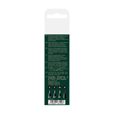 Faber-Castell Тънкописец Pitt Artist Pen, № 199, черен, 4 броя (S, F, M, B)