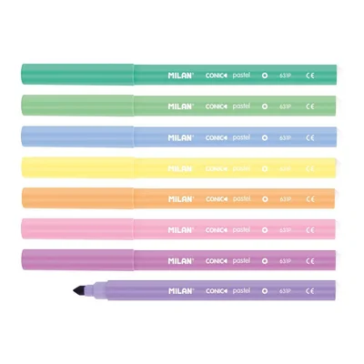Milan Felt-Tip Pens, 8 pastel colours