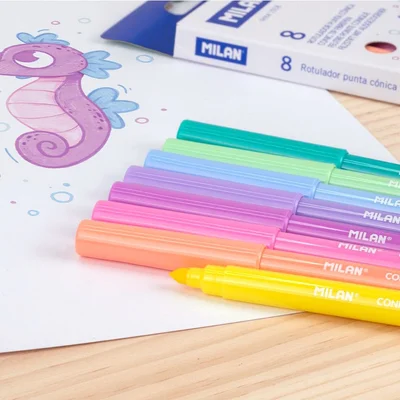 Milan Felt-Tip Pens, 8 pastel colours