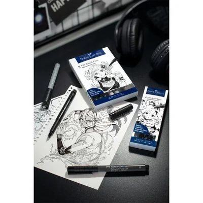Faber-Castell Pitt Artist Pen markers, 8 colors, Manga Set