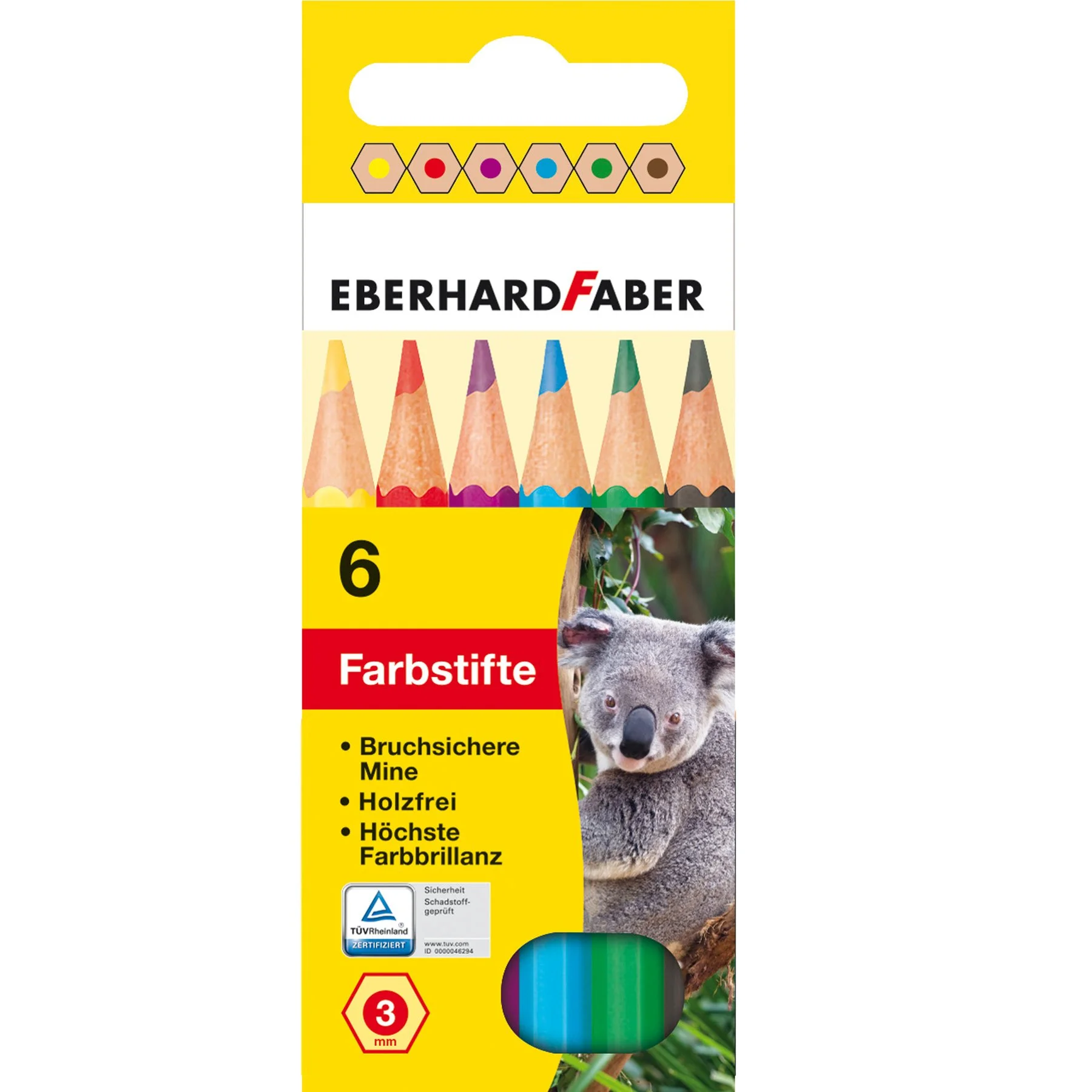 Eberhard Faber Colored Pencils, 6 colors, short