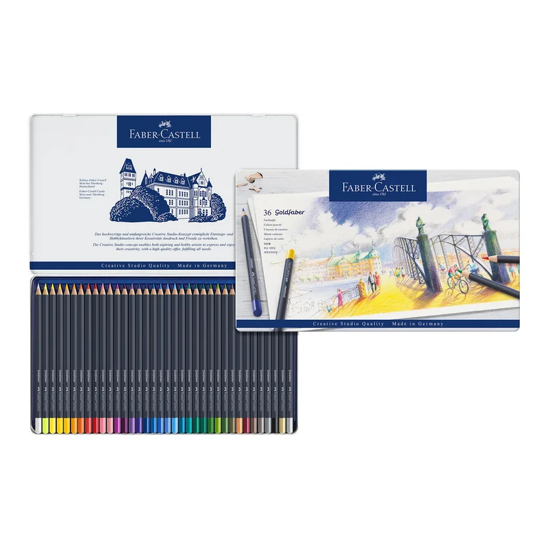 Faber-Castell Colored pencils Goldfaber, 36 colors, metal tin