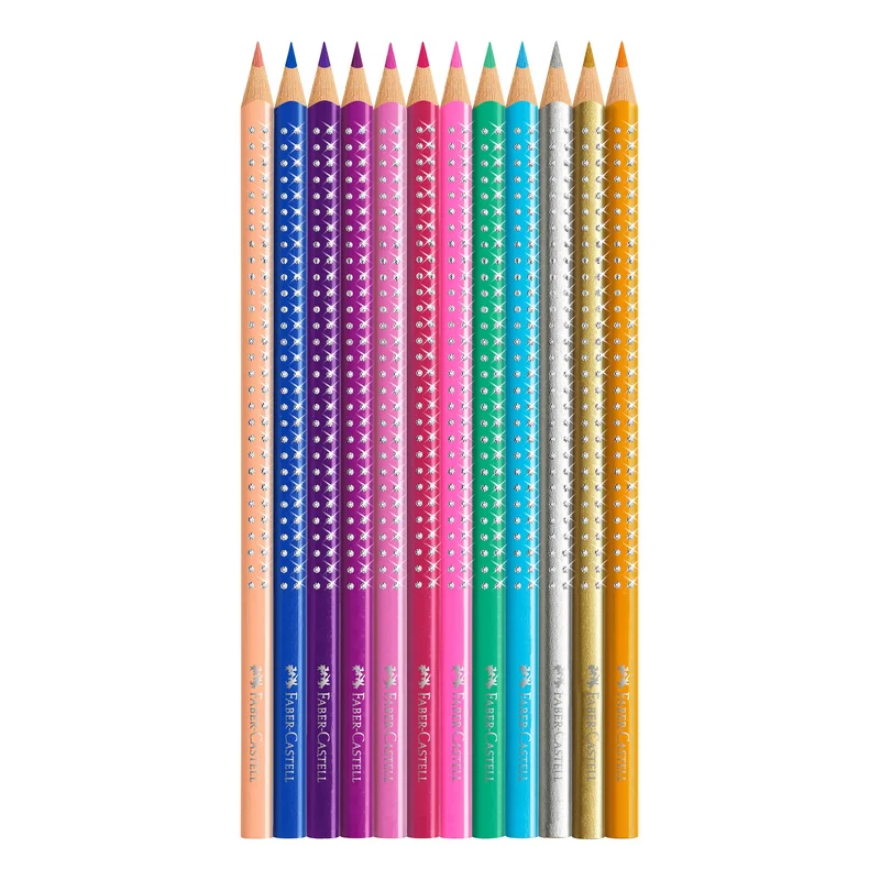 Faber-Castell Colour pencils Sparkle, in metal pink tin, 12 colors