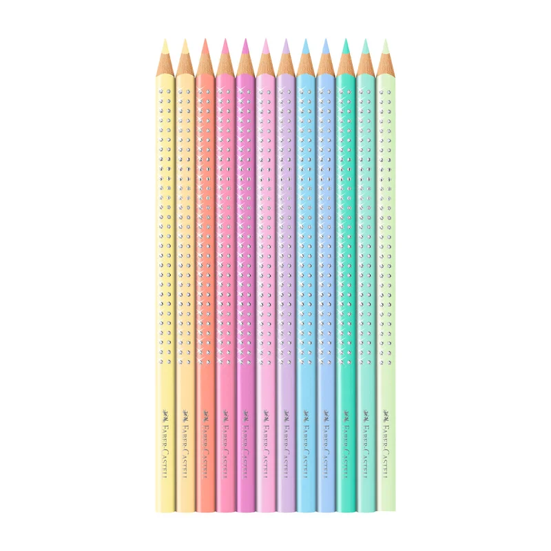 Faber-Castell Sparkle Pencils, 12 pastel colors, in metal case