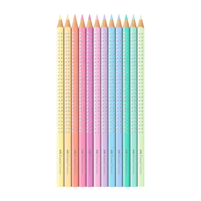 Faber-Castell Sparkle Pencils, 12 pastel colors, in metal case
