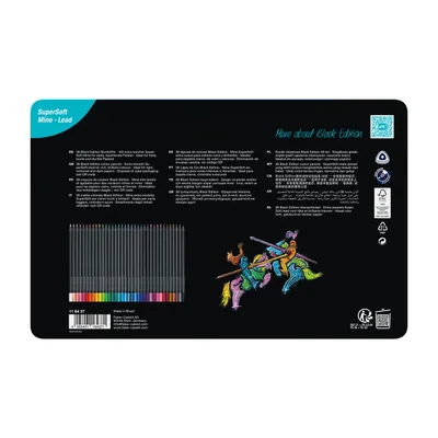 Faber-Castell Pencils Black Edition, 36 colours, in metal box