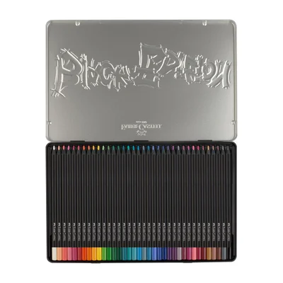Faber-Castell Pencils Black Edition, 36 colours, in metal box
