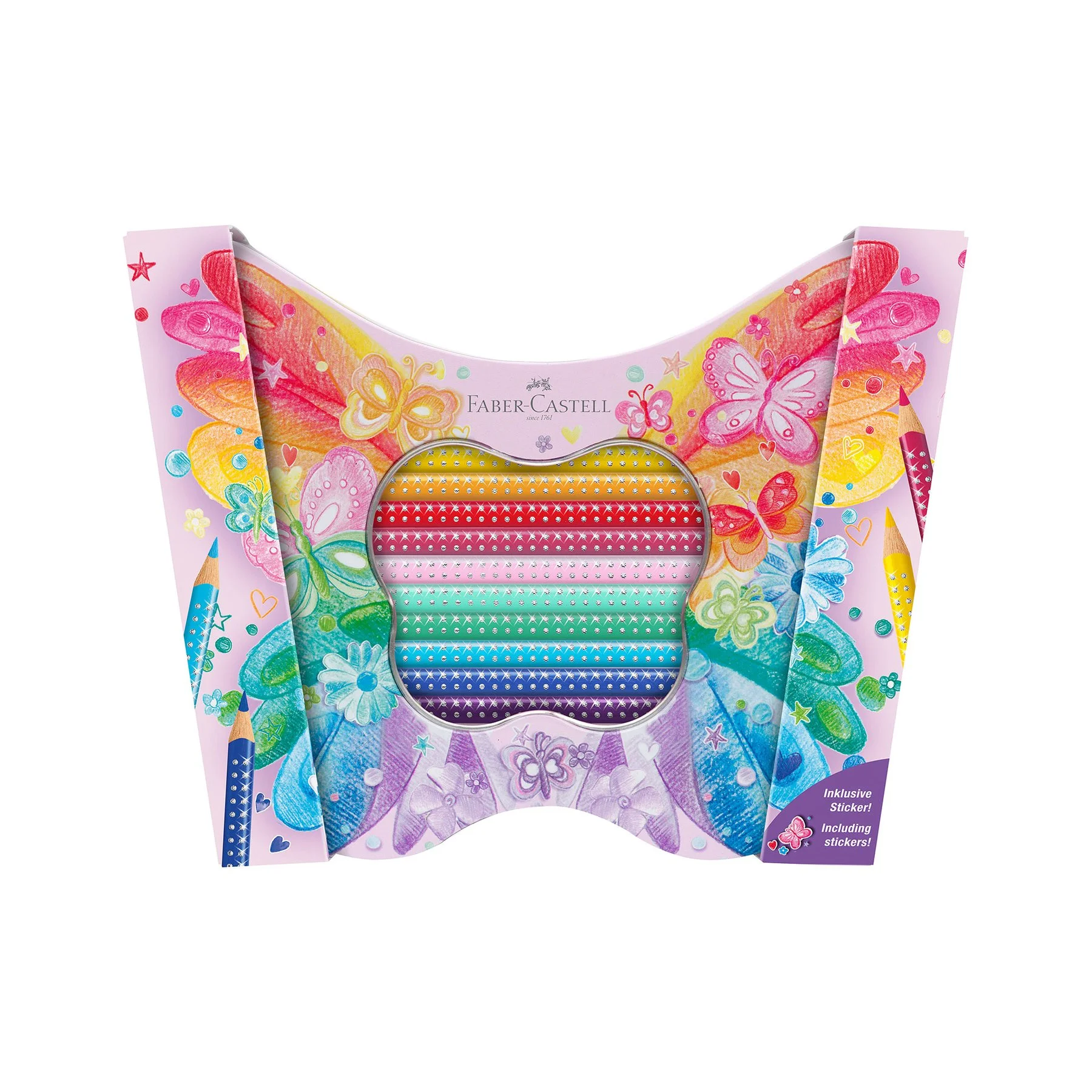 Faber-Castell Coloured Pencils Sparkle, butterfly box, 20 colours