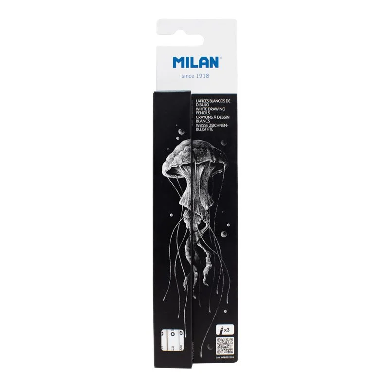 Milan Drawing pencils set, 4 mm, 3 pcs, white