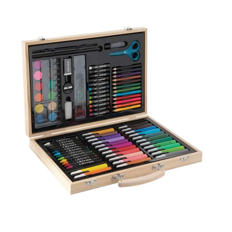 Moxy Colouring set, in wooden case, 86 pcs