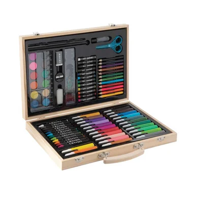 Moxy Colouring set, in wooden case, 86 pcs