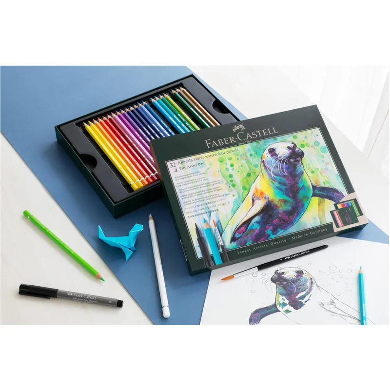 Faber-Castell Set of colored pencils Albrecht Durer and fineliners Pitt Artist Pen, 37 pieces