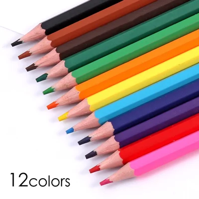 Foska Hexagonal Pencils, erasable, 12 colors