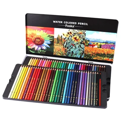 Foska Watercolor pencils, 72 colors, in metal tin