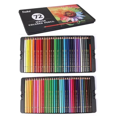 Foska Watercolor pencils, 72 colors, in metal tin