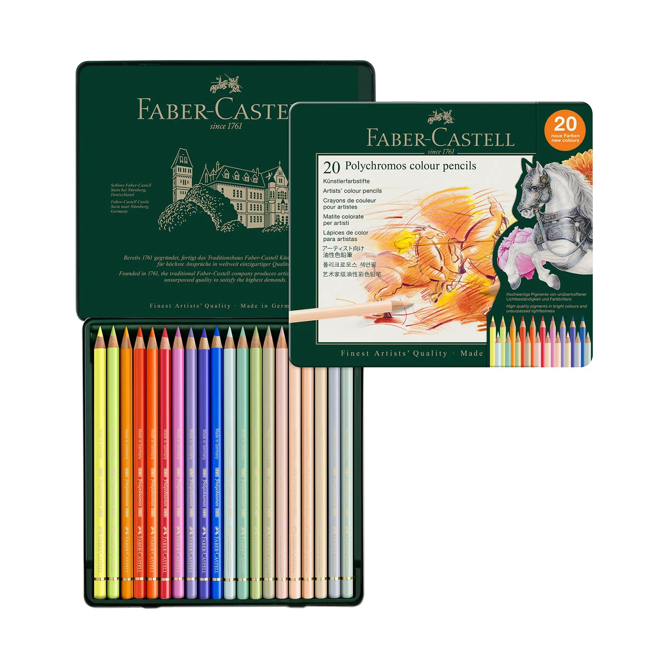 FABER-CASTELL POLYCHROMOS COLOURED PENCILS 20 COLOURS
